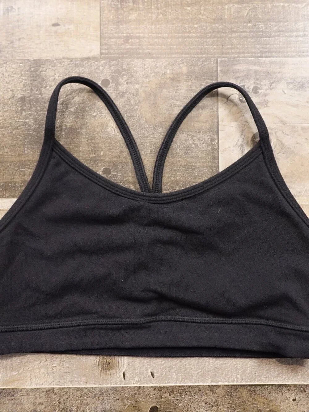 Lululemon Flow Y Sports Bra Women's 6 Black Strappy Light Support Yoga